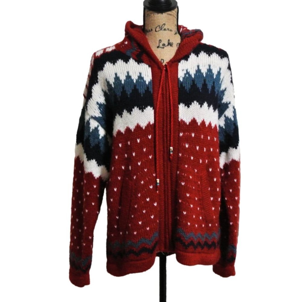 Alpaca Connection handmade hooded sweater‎